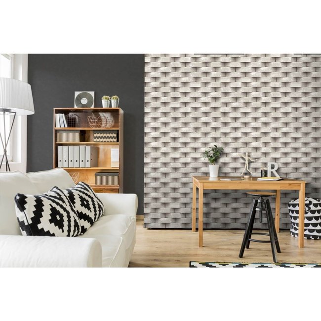 Dutch Wallcoverings Horizons steen grijs/beige - vliesbehang - 10m x 53cm - L571-17