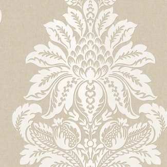 Dutch Wallcoverings Vliesbehang - Insignia Damask goud/creme - 24440