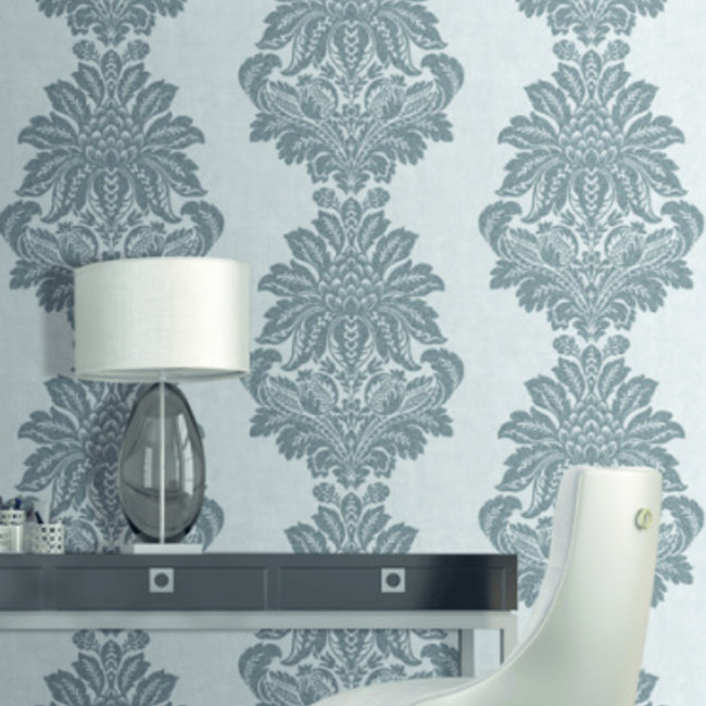 Dutch Wallcoverings Insignia Damask grijs/zwart - vliesbehang - 10m x 52cm - 24441
