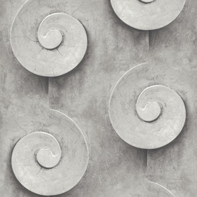 Dutch Wallcoverings Faux Semblant steen/krul grijs - vliesbehang - 10m x 53cm - L139-09