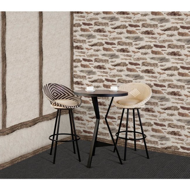 Dutch Wallcoverings Replik steen/hout - vliesbehang - 10m x 53cm - J988-07