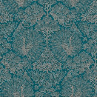 Dutch Wallcoverings Escapade pauw groen/goud - A222-03