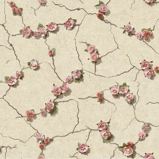 Dutch Wallcoverings Escapade beton/bloem beige/roze - L787-07