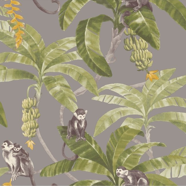 Dutch Wallcoverings Myriad Monkey Puzzle grijs/groen - vliesbehang - 10m x 53cm - MY2402