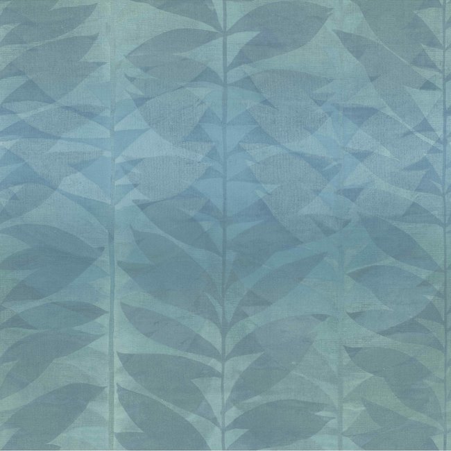 Dutch Wallcoverings Botanical bladeren petrol - vliesbehang - 10m x 53cm - BA2107