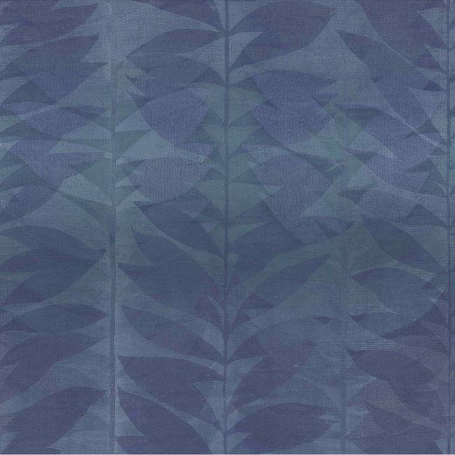 Dutch Wallcoverings Botanical bladeren blauw - vliesbehang - 10m x 53cm - BA2110