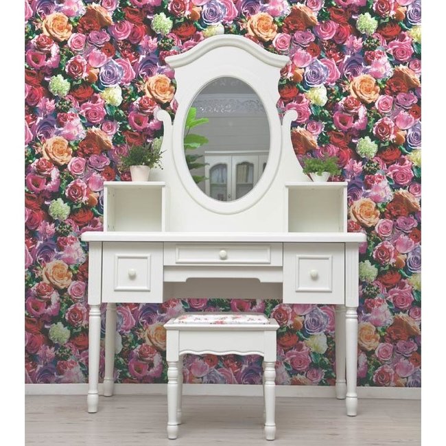 Dutch Wallcoverings Kaleidoscope rozen felroze - vliesbehang - 10m x 53cm - J970-10