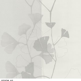 Dutch Wallcoverings Vliesbehang bladeren wit/grijs - 02328-10