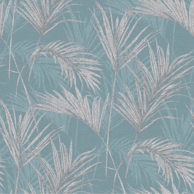 Dutch Wallcoverings Myriad Palm Springs blauw/grijs - vliesbehang - 10m x 53cm - MY2002