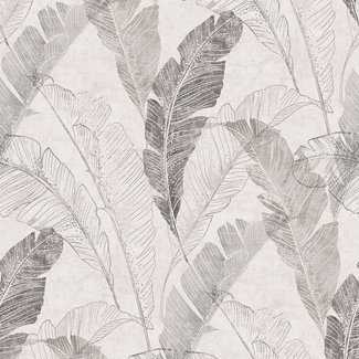 Dutch Wallcoverings Myriad Tropical Leaf grijs - MY2203