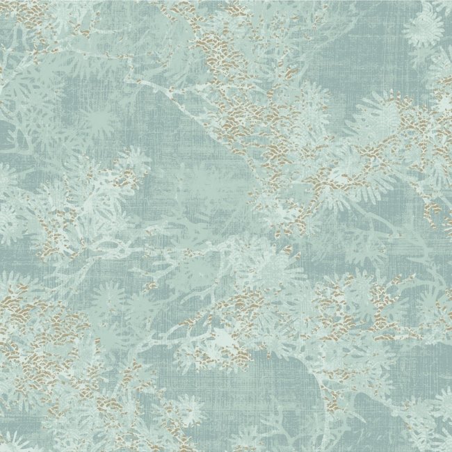 Dutch Wallcoverings Odyssee dessin blauwgroen - vliesbehang - 10m x 53cm - L939-01