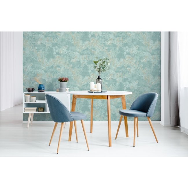Dutch Wallcoverings Odyssee dessin blauwgroen - vliesbehang - 10m x 53cm - L939-01