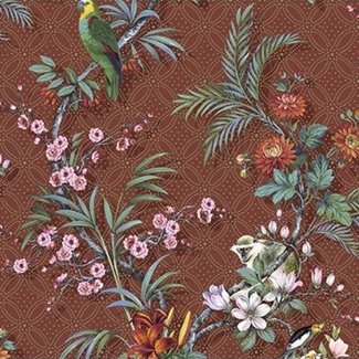 Dutch Wallcoverings Vliesbehang - Odyssee tropisch roodbruin - M236-10