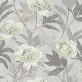 Dutch Wallcoverings Vliesbehang - Solitär peony light grey - 41002