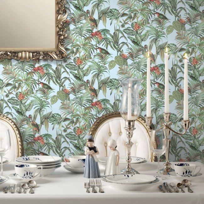 Dutch Wallcoverings Embellish bird of paradise multicolor - vliesbehang - 10m x 53cm - DE120014