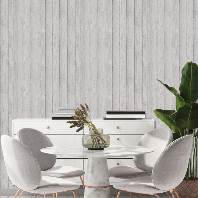 Dutch Wallcoverings Exposure hout grijs - vliesbehang - 10m x 53cm - EP3901