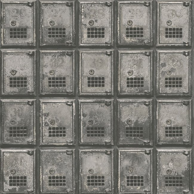 Dutch Wallcoverings Reclaimed Vintage P.O. Boxes grijs - vliesbehang - 10m x 52cm - 22355