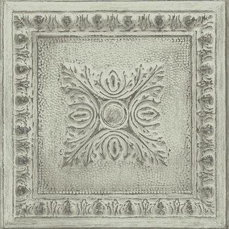 Dutch Wallcoverings Vliesbehang - Trilogy Ornamental tin ceiling  pale green/silver  - 24033