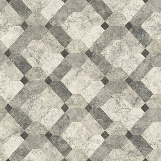 Dutch Wallcoverings Restored Devonshire grijs - vliesbehang - 10m x 52cm - 24055