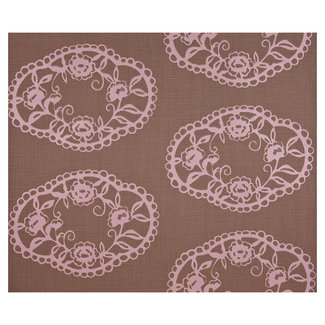 Dutch Wallcoverings Vliesbehang - ornament ovaal bruin/roze - 7227-1