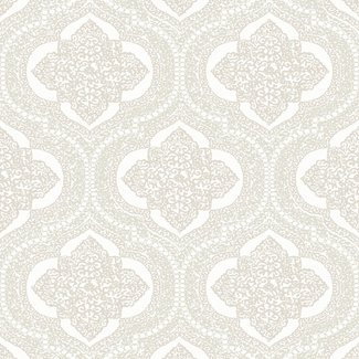 Dutch Wallcoverings Level One medaillon wit/zilver - LV3202