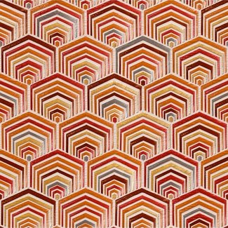 Dutch Wallcoverings Vliesbehang - Wallstitch fan design red - DE120045