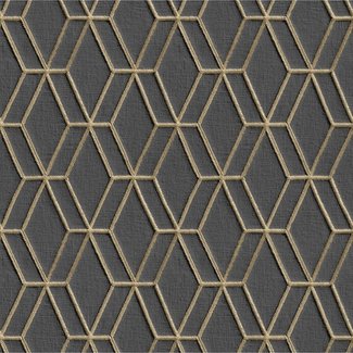 Dutch Wallcoverings Wallstitch hexagonal black - DE120066