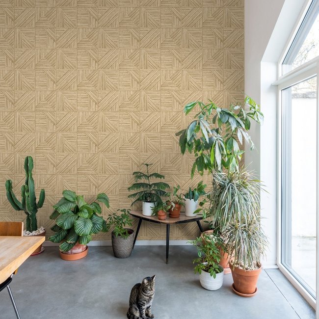 Dutch Wallcoverings Jungle Fever Paglia beige - vliesbehang - 10mx53cm - JF2401