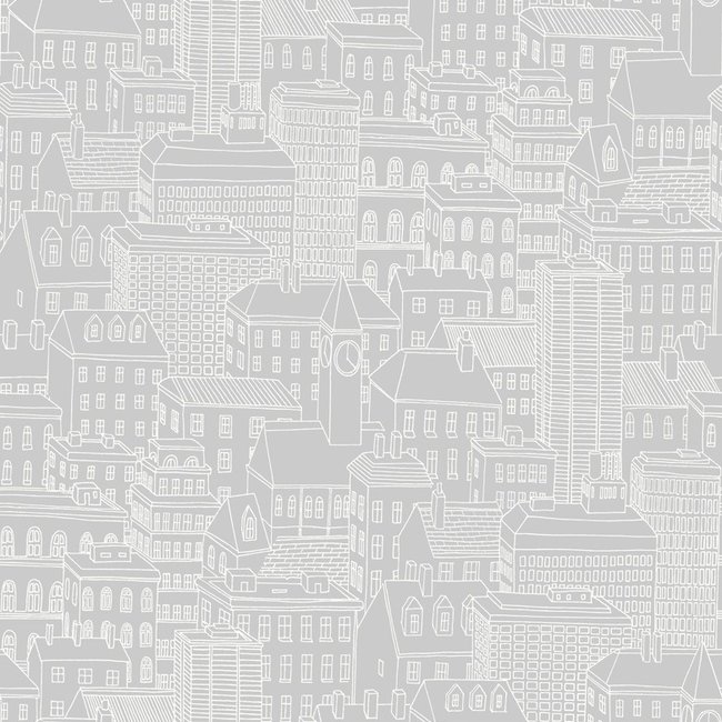 Dutch Wallcoverings Eclipse Limelight grijs/wit - vliesbehang - 10m x 52cm - 23807