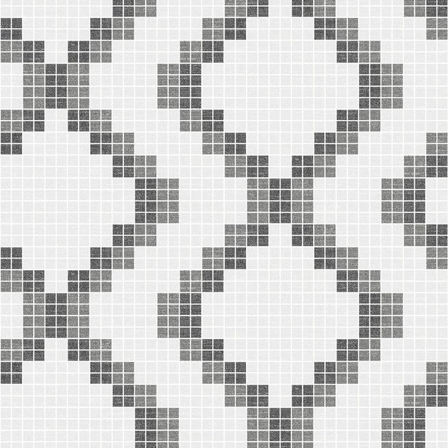 Dutch Wallcoverings Eclipse Mosaic grijs/zwart - vliesbehang - 10m x 52cm - 23864