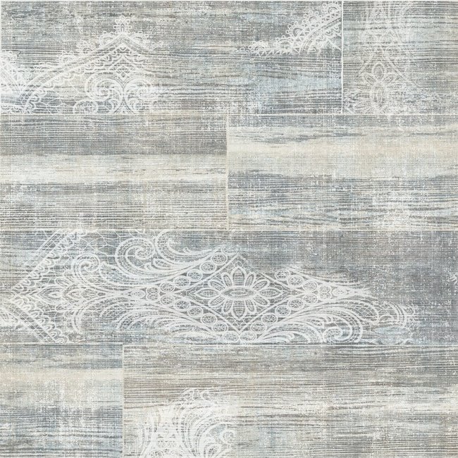 Dutch Wallcoverings Vintage hout/medaillon beige - vliesbehang - 10m x 53cm - 17301