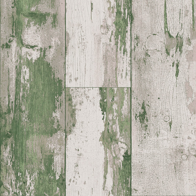 Dutch Wallcoverings Vlies hout groen/beige - vliesbehang - 10m x 53cm - 7363-3