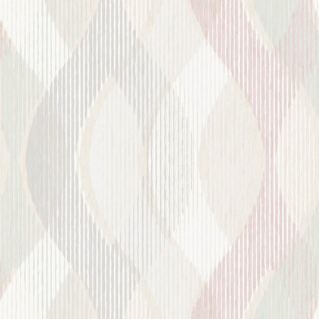 Dutch Wallcoverings Perspectives golf wit/roze/blauw - vliesbehang - 10m x 53cm - PP3702