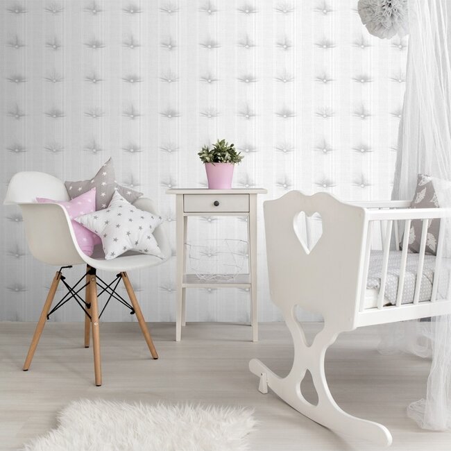 Dutch Wallcoverings Home kapiton lichtgrijs - vliesbehang - 10m x 53cm - L336-09