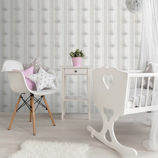 Dutch Wallcoverings Home kapiton grijs - vliesbehang - 10m x 53cm - L336-19