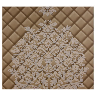 Dutch Wallcoverings Vliesbehang - leer damast ruit bruin - 7280-2