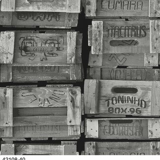 Dutch Wallcoverings Vlies houten kisten grijsbeige - 42108-40