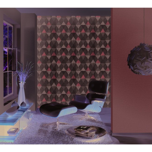 Dutch Wallcoverings Collage hout/ruit grijs/blauwgroen - vliesbehang - 10m x 53cm - 42505-10