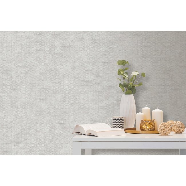Dutch Wallcoverings Reflets/Couleurs geo grijs/zilver - vliesbehang - 10m x 53cm - L758-19