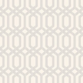 Dutch Wallcoverings Myriad Kerala Trellis wit/zilver - MY3303