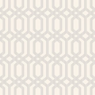 Dutch Wallcoverings Vliesbehang - Myriad Kerala Trellis wit/zilver - MY3303