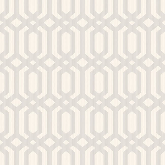 Dutch Wallcoverings Myriad Kerala Trellis wit/zilver - vliesbehang - 10m x 53cm - MY3303