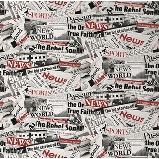 Dutch Wallcoverings Papierbehang - Be Different News rood/zwart - 44863510