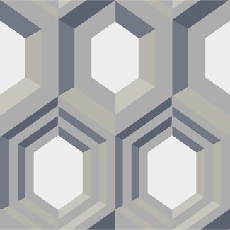 Dutch Wallcoverings Vliesbehang - Galactik retro grijs/blauw - J407-08