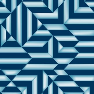 Dutch Wallcoverings Vliesbehang - Galactik ruit/streep blauw - L858-01