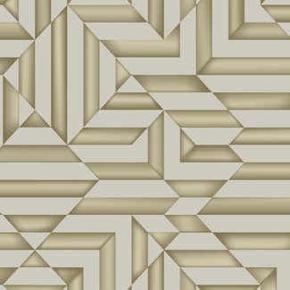 Dutch Wallcoverings Vliesbehang - Galactik ruit/streep beige/goud - L858-08