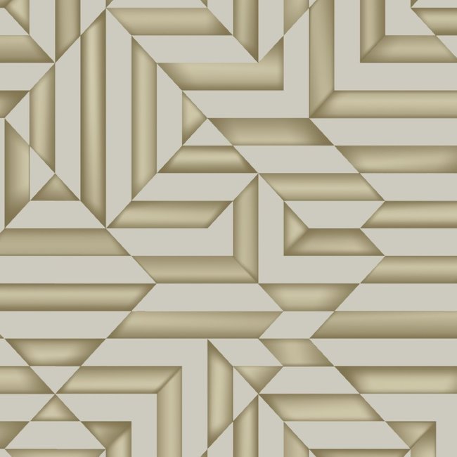 Dutch Wallcoverings Galactik ruit/streep beige/goud - vliesbehang - 10m x 53cm - L858-08
