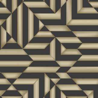 Dutch Wallcoverings Galactik ruit/streep bruin/goud - L858-09