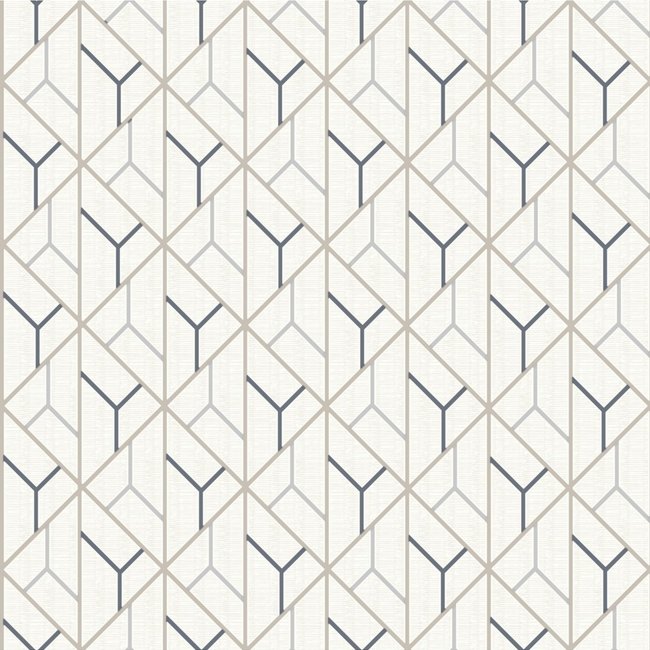 Dutch Wallcoverings Galactik dessin beige/donkerblauw - vliesbehang - 10m x 53cm - L940-07