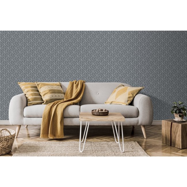 Dutch Wallcoverings Galactik dessin donkergrijs - vliesbehang - 10m x 53cm - L940-09